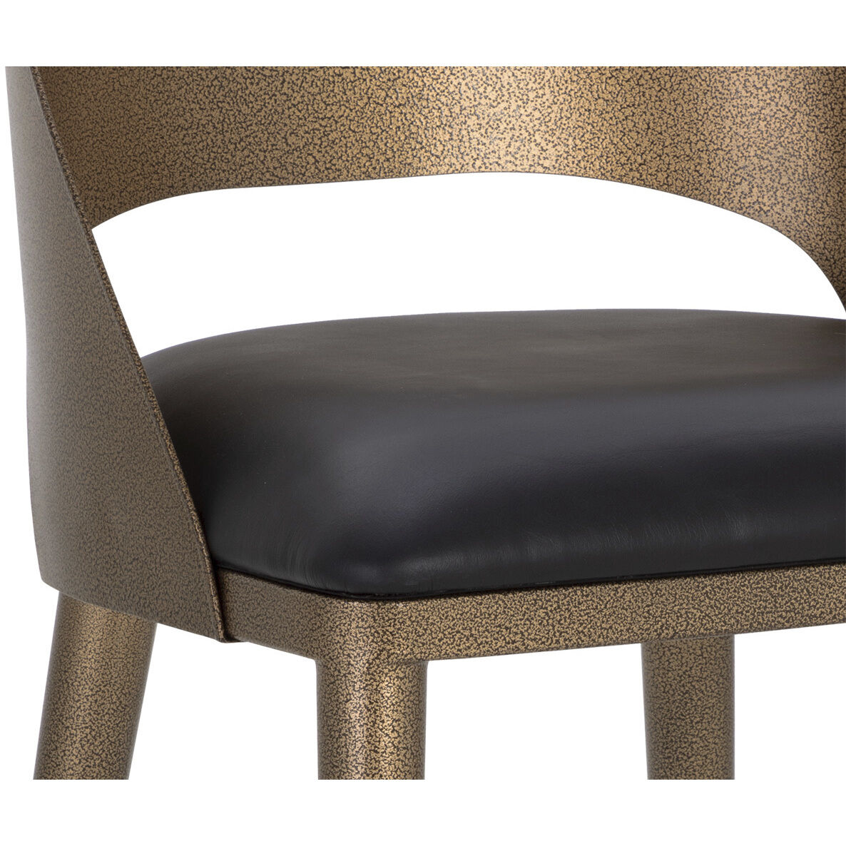 Dezirae 37 inch Antique Brass / Charcoal Black Leather Counter Stool